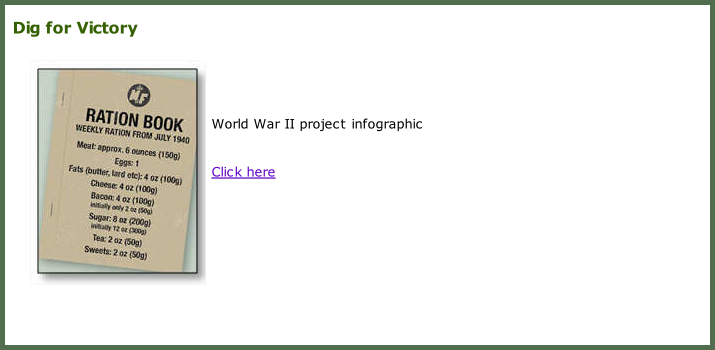Dig for Victory      World War II project infographic   Click here