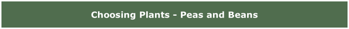 Choosing Plants - Peas and Beans